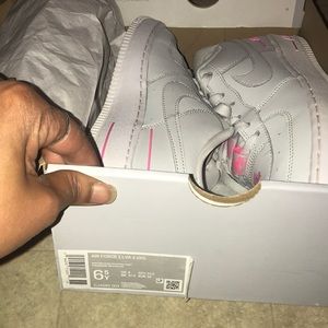 Women’s Gray and Pink Nike Air Force One